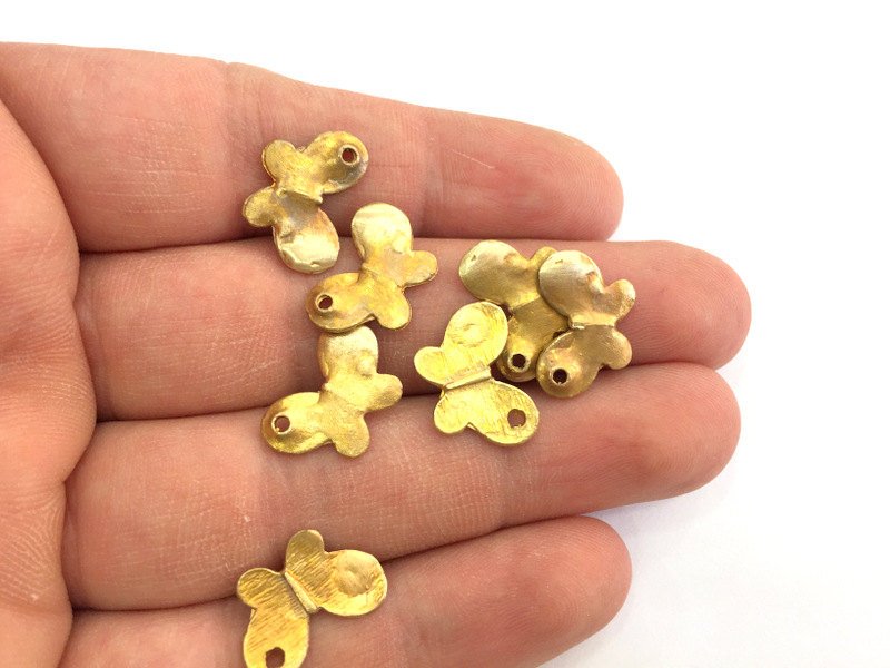 4 Raw Brass Butterfly Charms 16x12 mm G3396