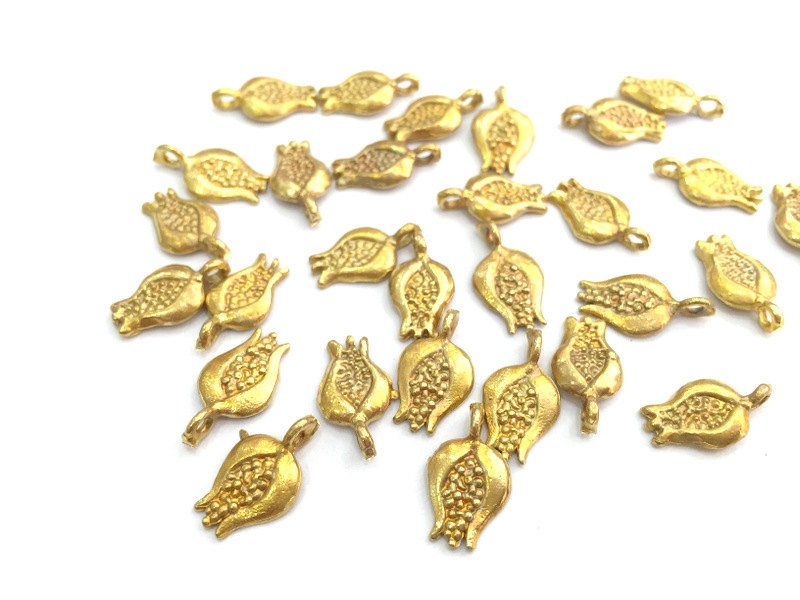 10 Raw Brass Flower Charms 15x8 mm G3398