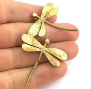 Raw Brass Dragonfly Pendant 42x40mm G3405