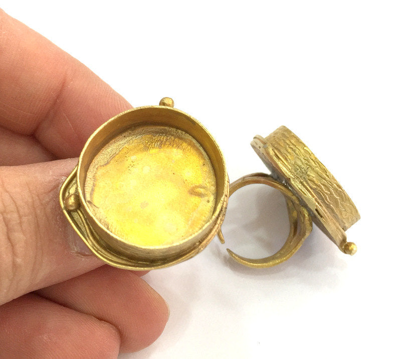 Raw Brass Adjustable Ring Blank  (24mm Blank)   G3410