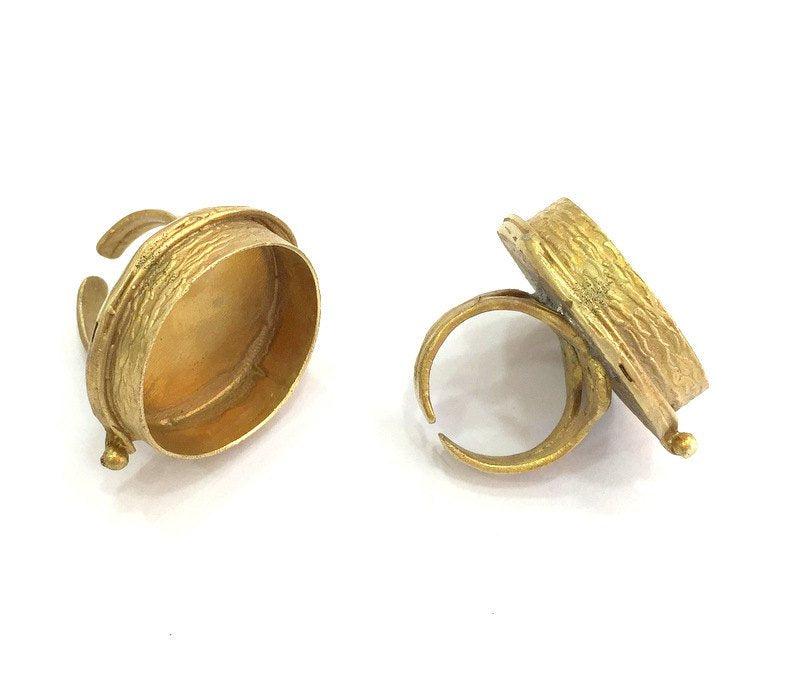 Raw Brass Adjustable Ring Blank  (24mm Blank)   G3410