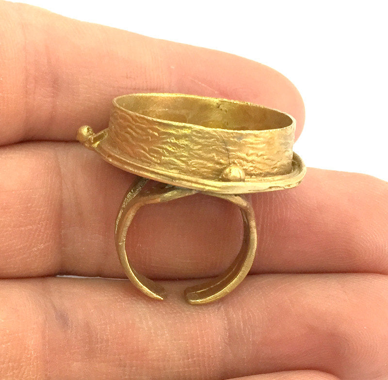 Raw Brass Adjustable Ring Blank  (24mm Blank)   G3410