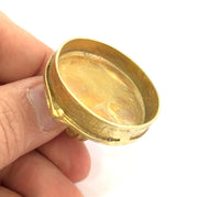 Raw Brass Adjustable Ring Blank  (35mm Blank)   G3411
