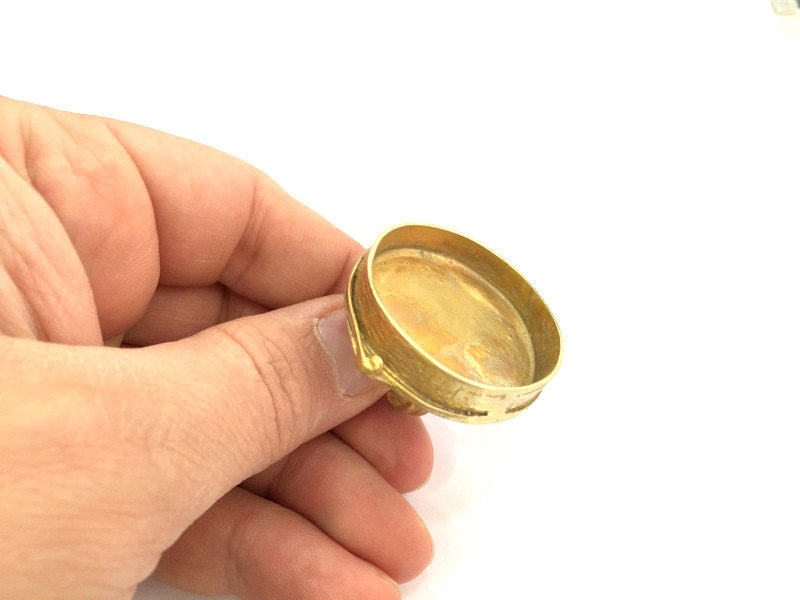 Raw Brass Adjustable Ring Blank  (35mm Blank)   G3411