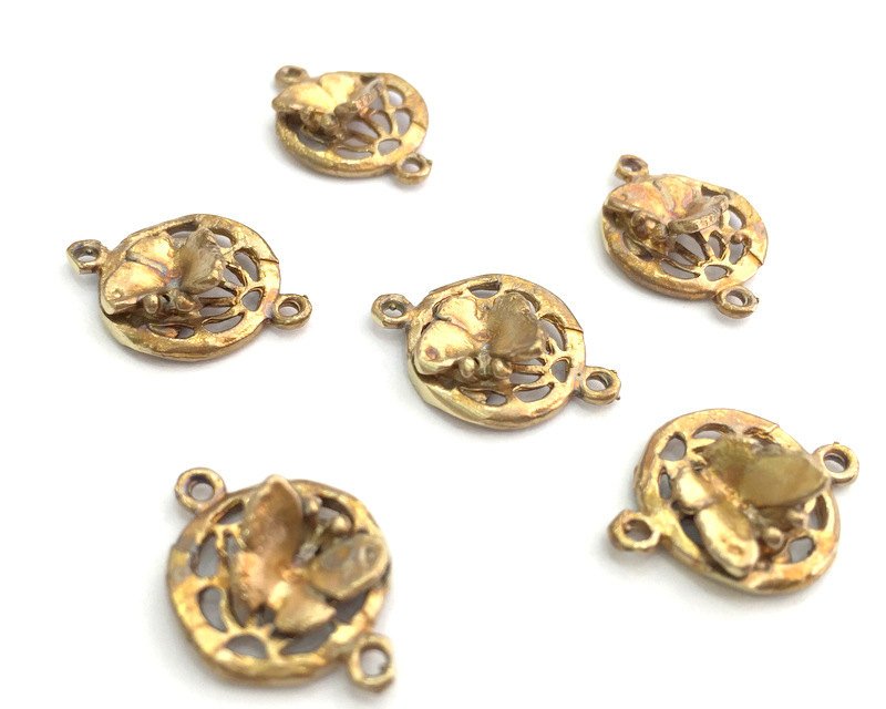2 Raw Brass Butterfly Charms 18x13 mm G3393