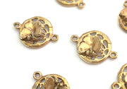 2 Raw Brass Butterfly Charms 18x13 mm G3393
