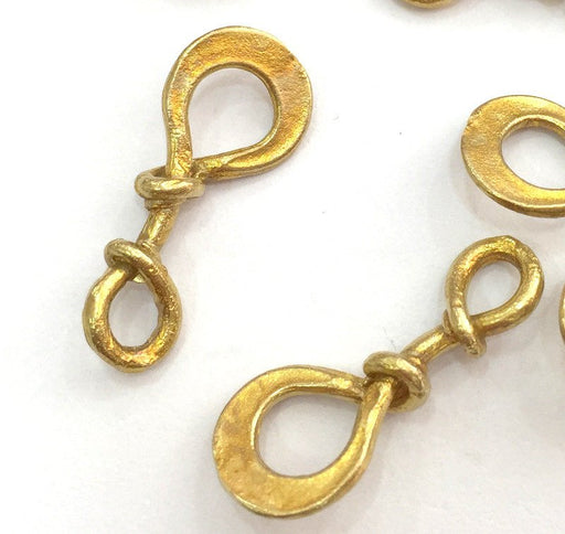 4 Raw Brass Knot Charms 18x13 mm G3399