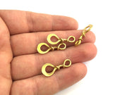 4 Raw Brass Knot Charms 18x13 mm G3399