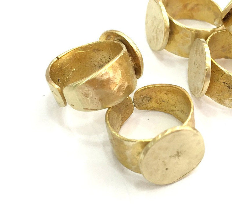 Raw Brass Adjustable Ring Findings (15mm Blank) G3407