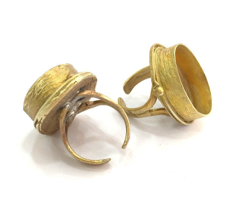 Raw Brass Adjustable Ring Blank (25x18mm Blank) G3409