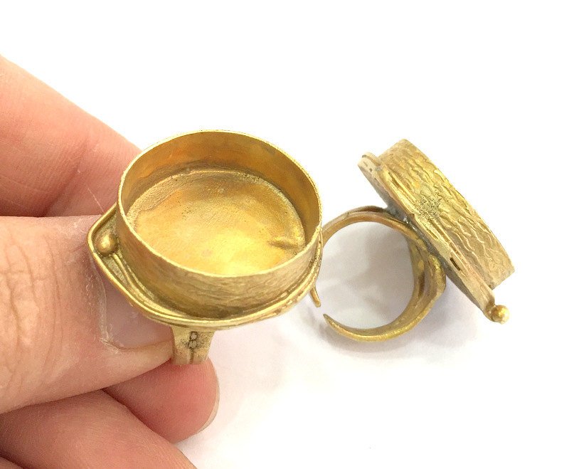 Raw Brass Adjustable Ring Blank  (24mm Blank)   G3410