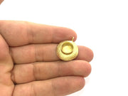 2 Raw Brass Mountings , Bezel Settings,Cabochon Base , Blank G3416