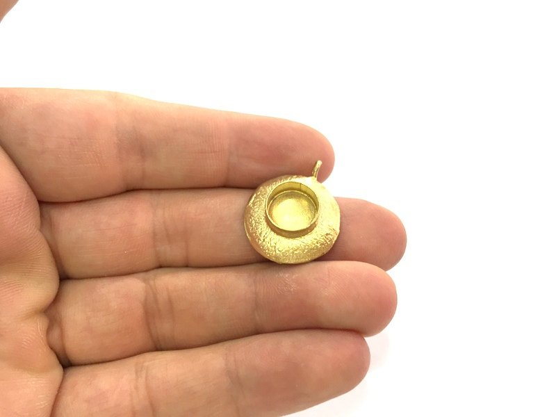2 Raw Brass Mountings , Bezel Settings,Cabochon Base , Blank G3416