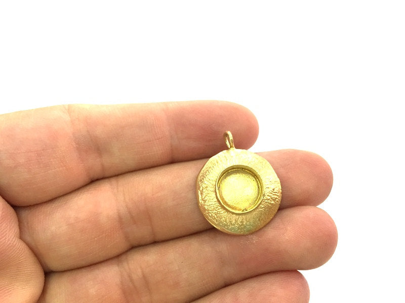 2 Raw Brass Mountings , Bezel Settings,Cabochon Base , Blank G3416