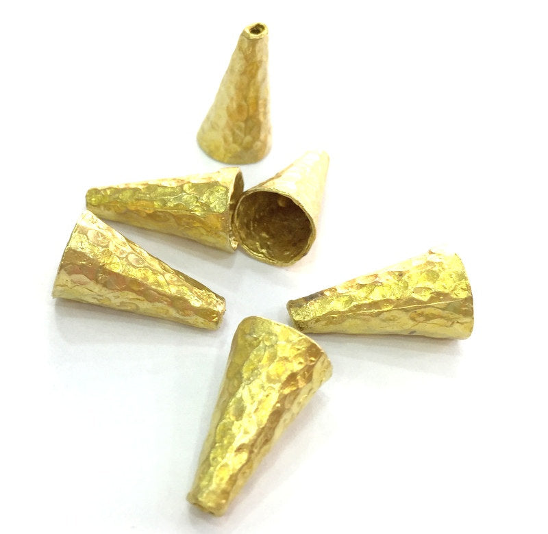 2 Raw Brass Cones  Findings 18x10mm G3419