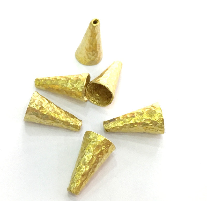 2 Raw Brass Cones  Findings 18x10mm G3419