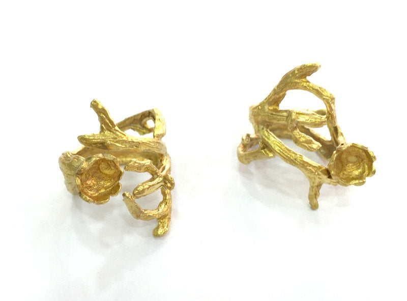 Raw Brass Adjustable Ring Blank  (8mm Blank) , Bezel Settings,Cabochon Base,Mountings G3420