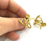 Raw Brass Adjustable Ring Blank  (8mm Blank) , Bezel Settings,Cabochon Base,Mountings G3420
