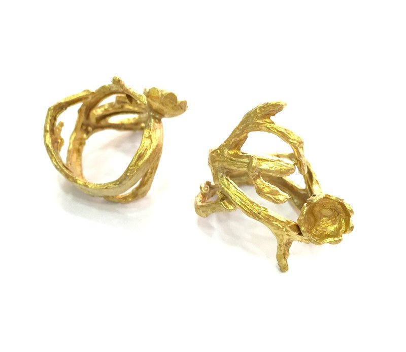 Raw Brass Adjustable Ring Blank  (8mm Blank) , Bezel Settings,Cabochon Base,Mountings G3420
