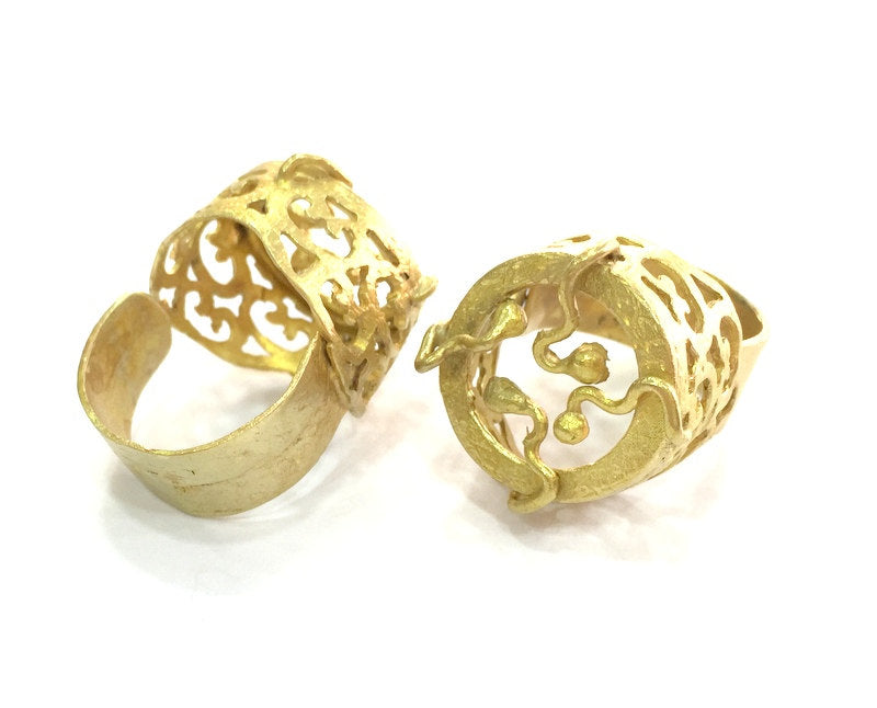 Raw Brass Adjustable Ring Blank  (20mm Blank)  , Bezel Settings,Cabochon Base,Mountings G3422