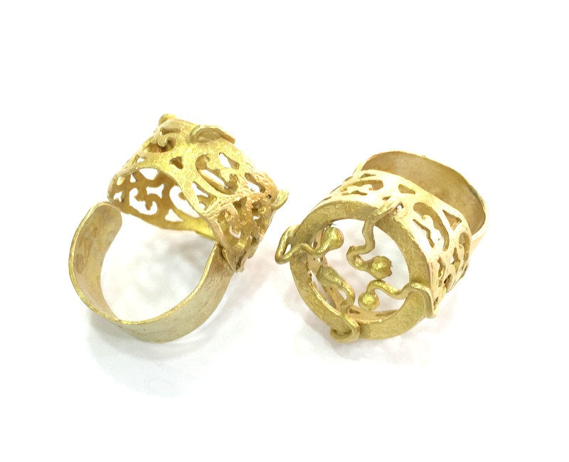 Raw Brass Adjustable Ring Blank  (20mm Blank)  , Bezel Settings,Cabochon Base,Mountings G3422