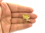 Raw Brass Adjustable Ring Blank (18x13mm Blank)  , Bezel Settings,Cabochon Base,Mountings G3423