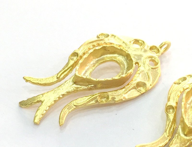 Gold Plated Brass Mountings ,  Blanks  45x22 mm (15x10 mm blank) G3431
