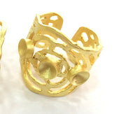 Adjustable Ring Blank (4mm Blank) , Gold Plated Brass G3434