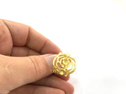 Adjustable Ring Blank (4mm Blank) , Gold Plated Brass G3434