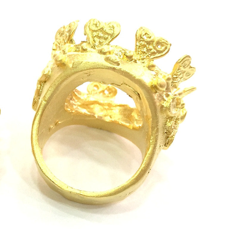 Adjustable Ring Blank (20mm Blank), Gold Plated Brass G3435