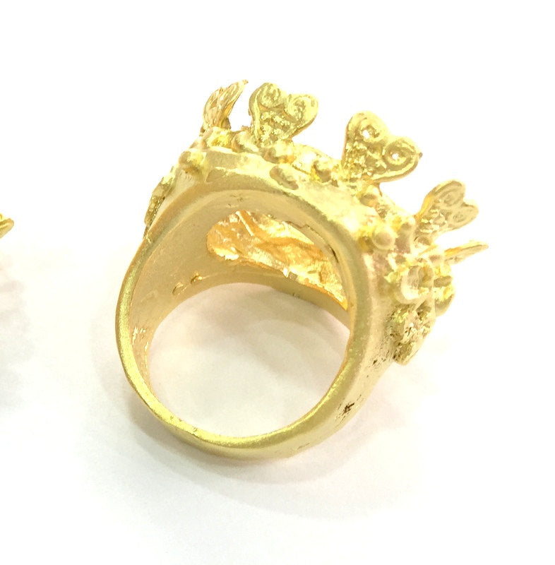 Adjustable Ring Blank (20mm Blank), Gold Plated Brass G3435