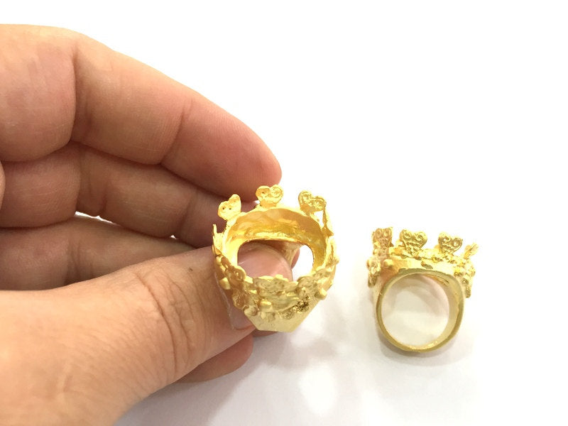 Adjustable Ring Blank (20mm Blank), Gold Plated Brass G3435