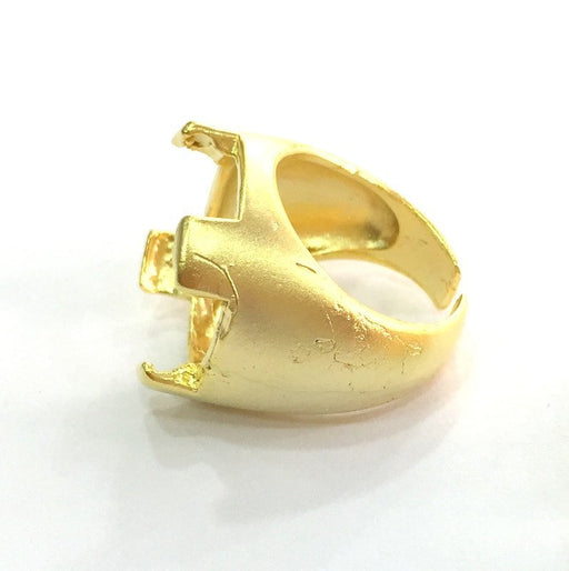 Adjustable Ring Blank (18mm Blank), Gold Plated Brass G3440