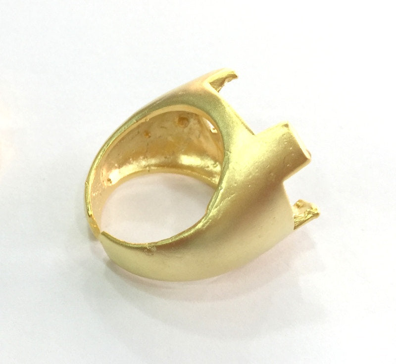Adjustable Ring Blank (18mm Blank), Gold Plated Brass G3440
