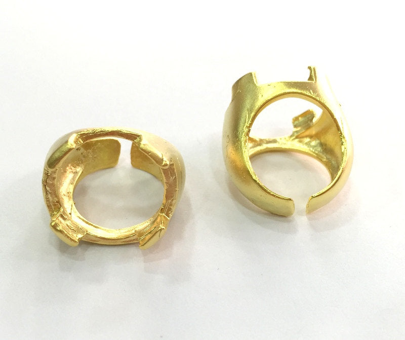 Adjustable Ring Blank (18mm Blank), Gold Plated Brass G3440