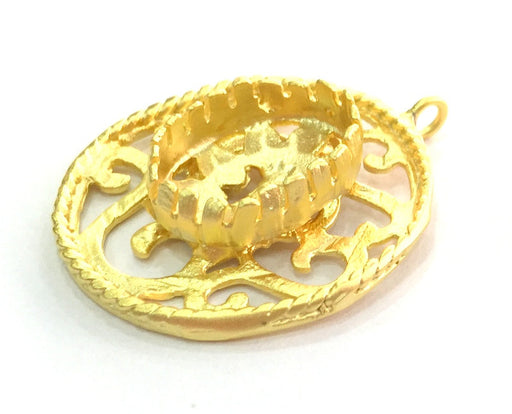 Gold Plated Brass Mountings ,  Blanks  33 mm (18x13 mm blank) G3443