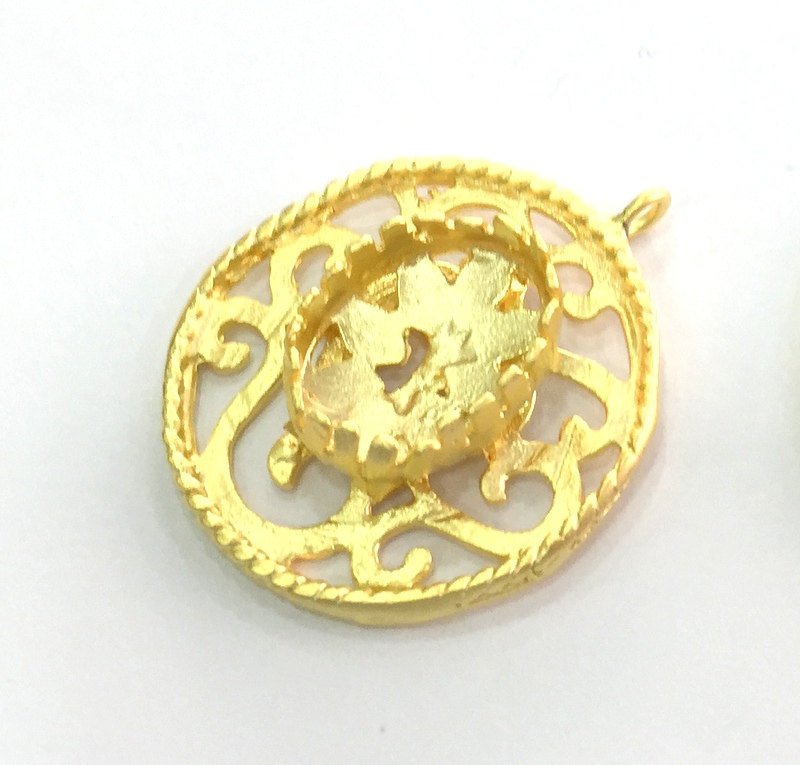 Gold Plated Brass Mountings ,  Blanks  33 mm (18x13 mm blank) G3443
