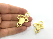 Gold Plated Brass Mountings ,  Blanks  48x30 mm (18x13 mm blank) G3432