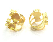 Adjustable Thumb Ring Blank (10mm and 12mm Blank), Gold Plated Brass G3433