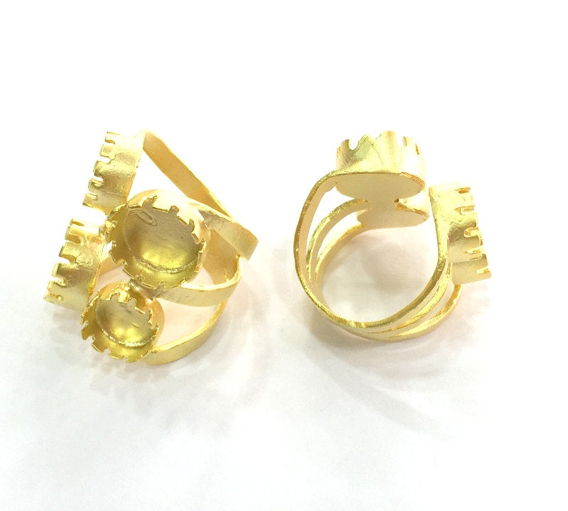 Adjustable Thumb Ring Blank (10mm and 12mm Blank), Gold Plated Brass G3433