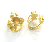 Adjustable Thumb Ring Blank (10mm and 12mm Blank), Gold Plated Brass G3433