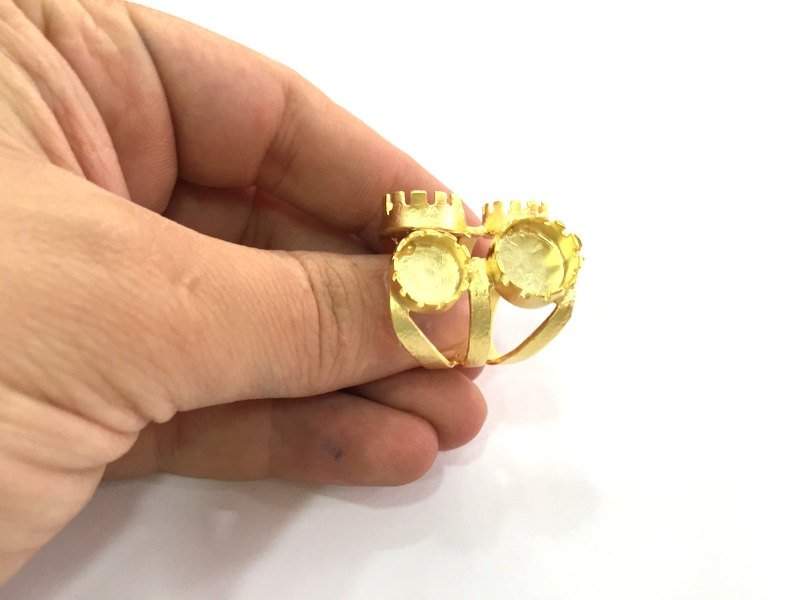 Adjustable Thumb Ring Blank (10mm and 12mm Blank), Gold Plated Brass G3433