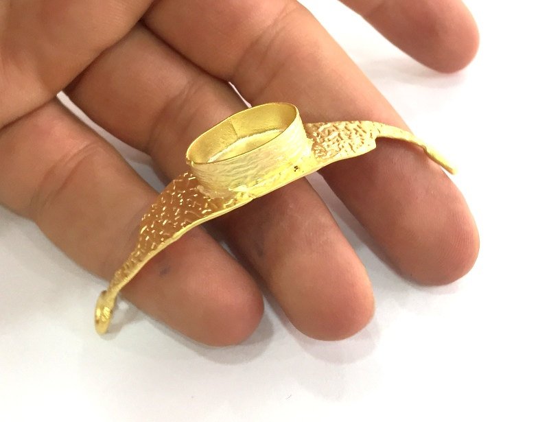 Gold Plated Brass Mountings ,  Blanks   (20x13 mm blank) G3450