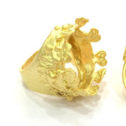 Adjustable Ring Blank (20mm Blank), Gold Plated Brass G3435