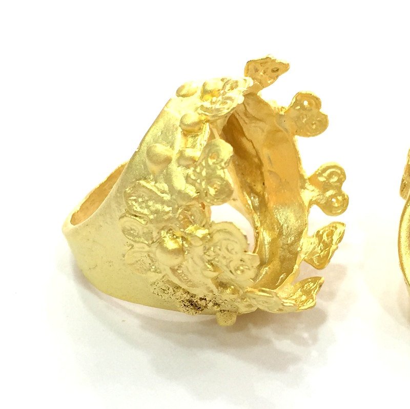 Adjustable Ring Blank (20mm Blank), Gold Plated Brass G3435