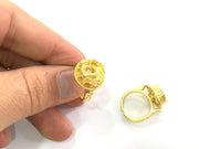 Adjustable Ring Blank  (10mm Blank)  , Gold Plated Brass G3436