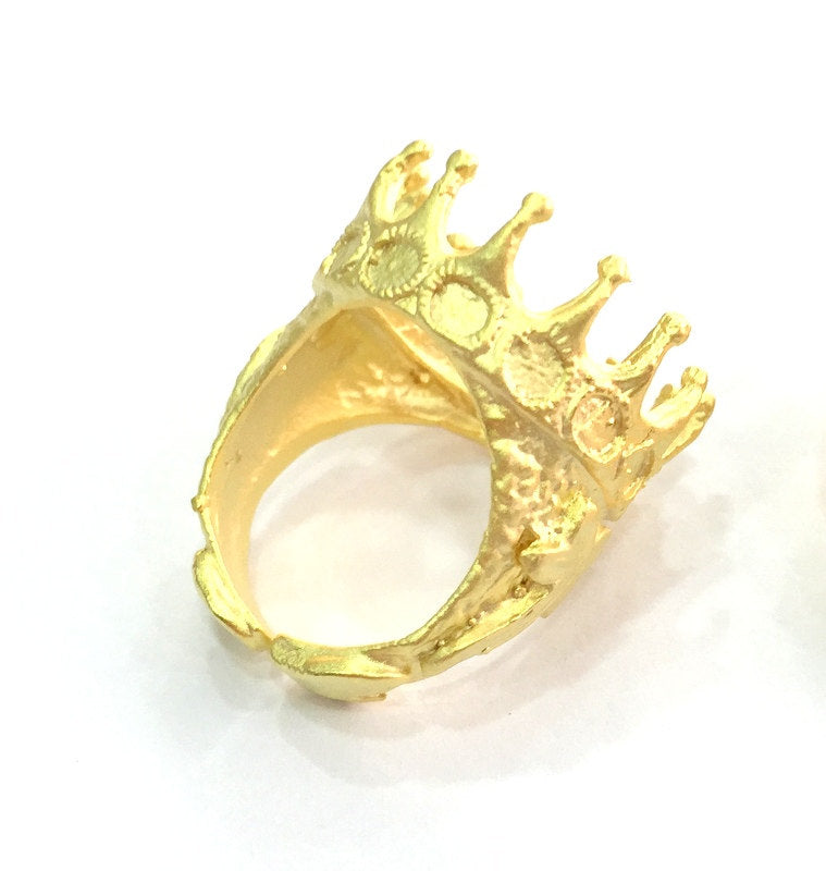 Adjustable Ring Blank (20mm Blank) , Gold Plated Brass G3438