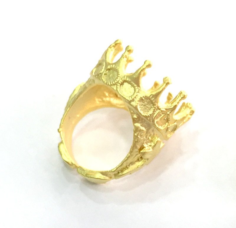 Adjustable Ring Blank (20mm Blank) , Gold Plated Brass G3438