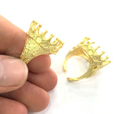 Adjustable Ring Blank (20mm Blank) , Gold Plated Brass G3438