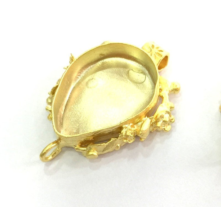 Gold Plated Brass Mountings ,  Blanks  43x30 mm (28x20 mm blank) G3442